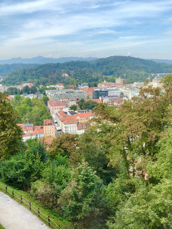A view from Ljubilana Castle in Slovenia