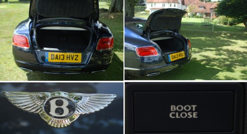 Bentley Continental GT W12 boot and boot open and close buttons