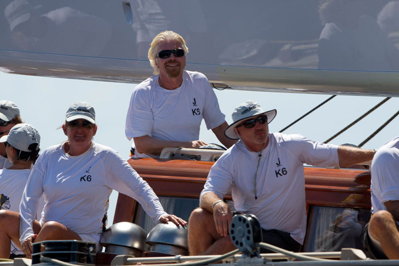 Billionaires with their own yachts still love sailing a J, Branson onboard Hanuman in St. Barths