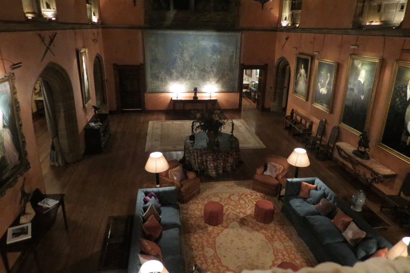 Buck Hall in Cowdray House at night