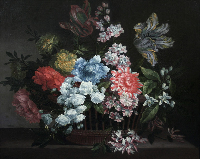 Jean-Baptiste Monnoyer - Still life of Flowers in Basket