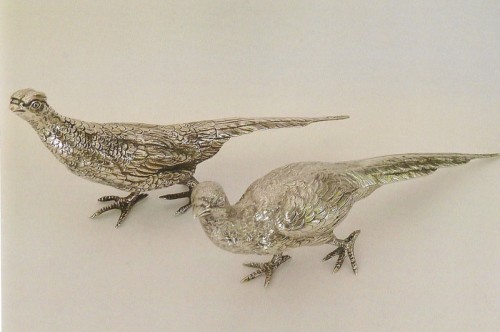 Pair-of-table-ornaments-modelled-as-a-Cock-and-Hen-Pheasant