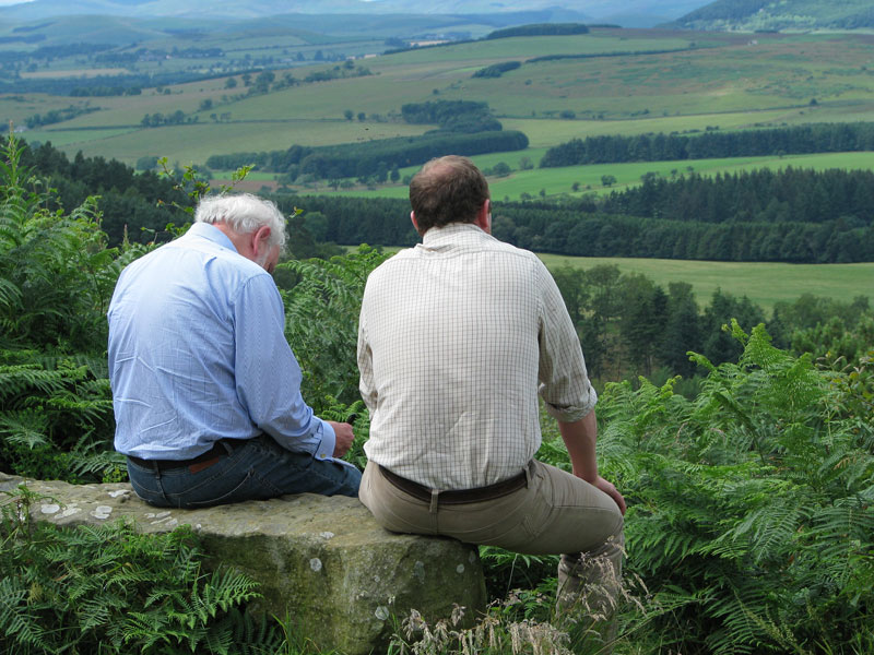 Robert Jarman and Garry Whitfield discussing Grey Partridge
