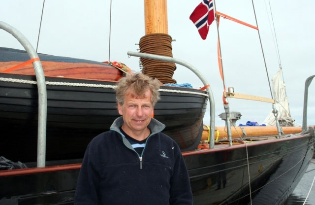 Sigurd Coates quayside with his beloved Britannia after 17 years of struggle