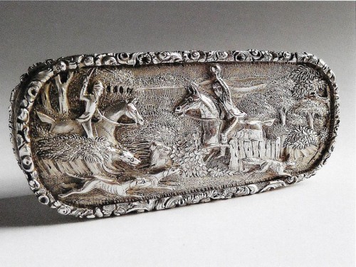 William IV hunting scene Snuff Box by Taylor and Perry Birmingham 1836