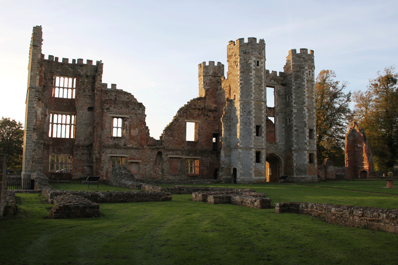 The ruins of the original Cowdray House