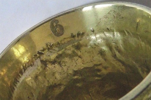Number on Hound Head Silver Gilt Stirrup Cup