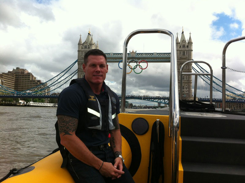 Steve hands on duty during the Olympics 2012 in London