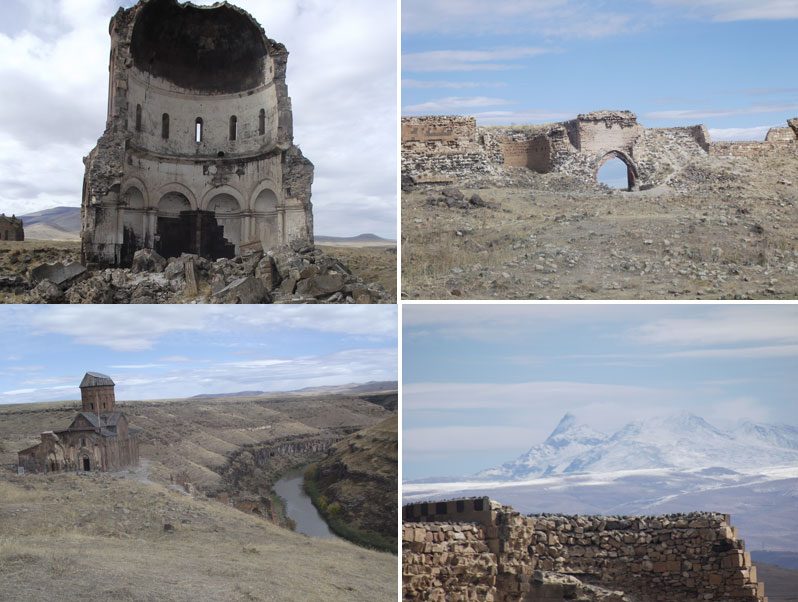 wall ruins at Ani old capital of Armenia